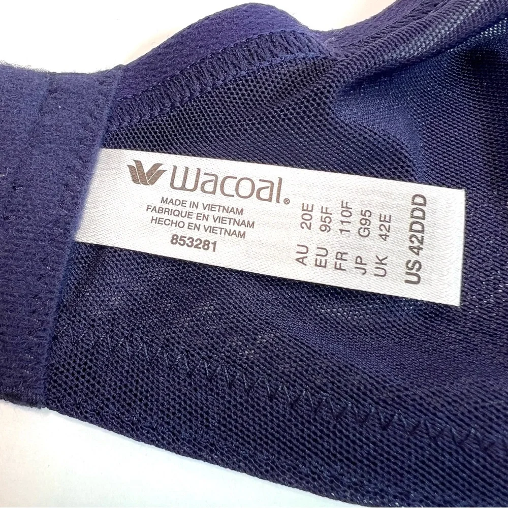 NWT Wacoal Ultimate Side Smoother T-Shirt Bra Navy Blue Size 42DDD